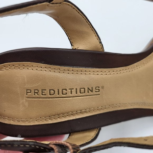Predictions Brown Strappy Chunky Heel Sandals SZ 7.5 - Picture 10 of 14